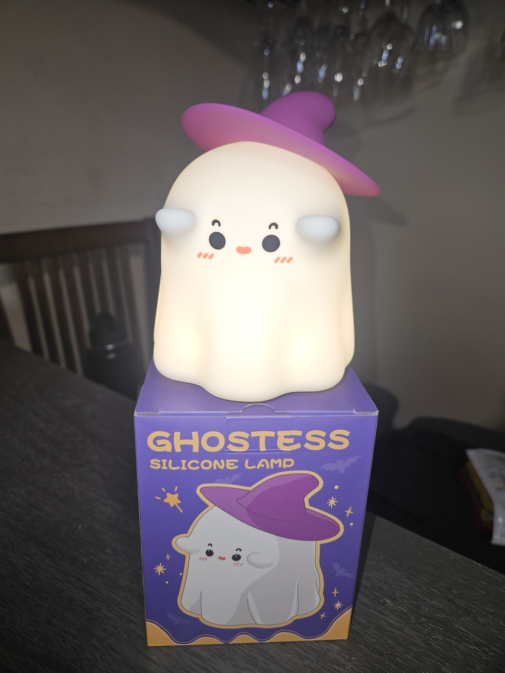 New Ghostess Silicone Lamp Night Light - Purple & White Cute Ghost